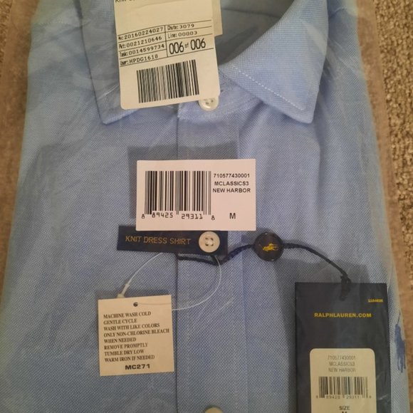 NEW UNOPENED Ralph Lauren Knit Jersey, New Harbor Blue/White, Medium - Picture 2 of 4